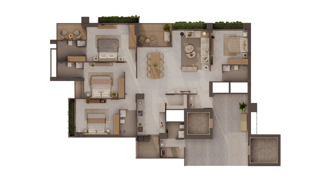 4 BHK floor plan preview