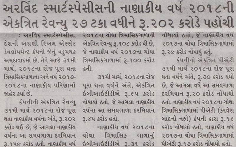 Arvind SmartSpaces Q4 results