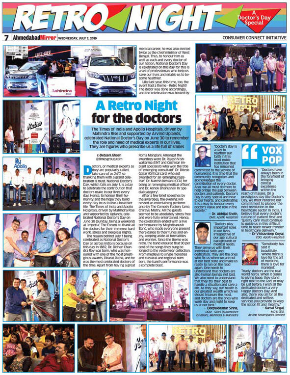 Arvind smartspaces along with The Times of India and Apollo Hospitals, celebrated National Doctor’s Day on June 30 to remember the role and need of medical experts in our lives.