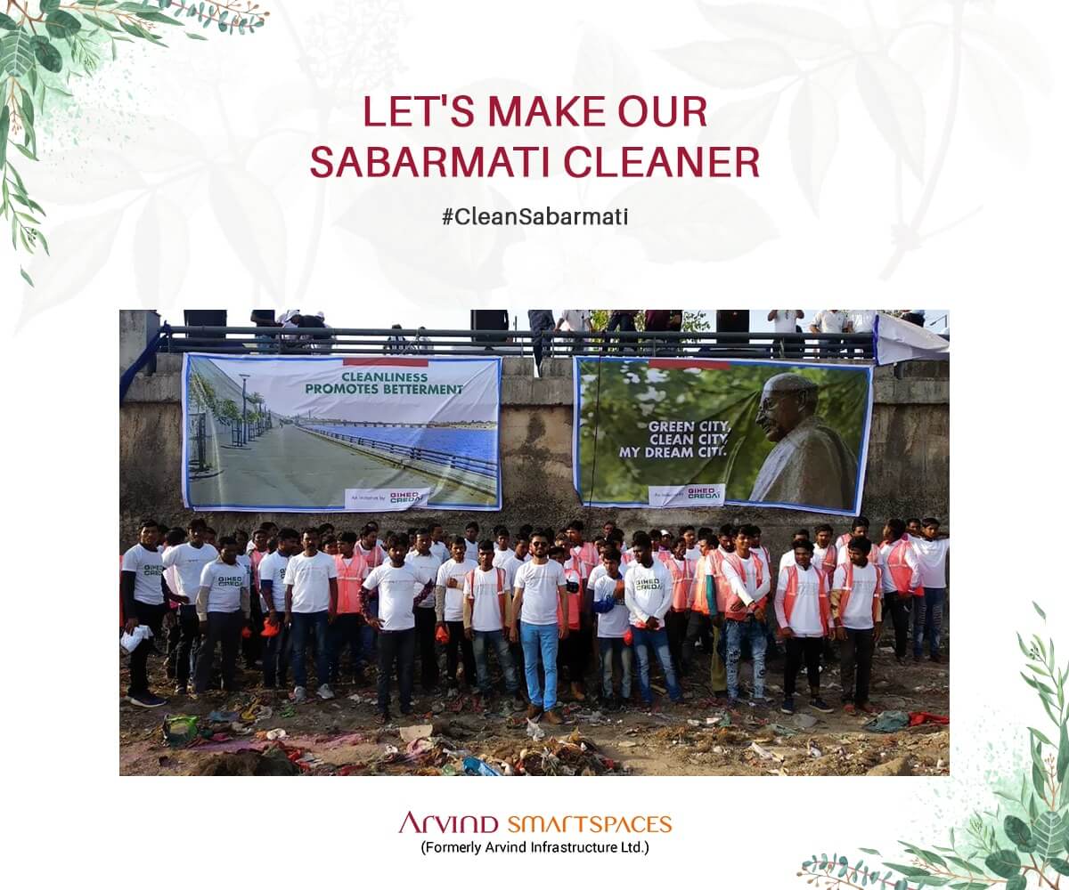 Team Arvind SmartSpaces is proud to be part of ‘Swachh Sabarmati Maha Abhiyan’ initiative by GIHED CREDAI and organized by The Ahmedabad Municipal Corporation with City Mayor Smt. Bijalben Patel & Municipal Commissioner Shri Vijay Nehra on 6th June 2019.