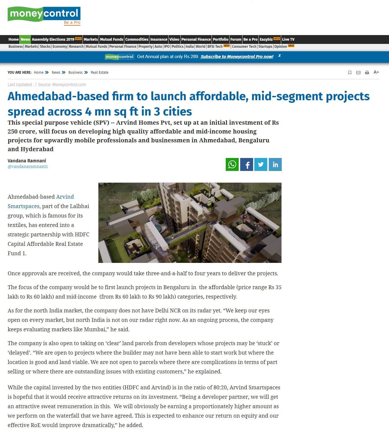 Ahmadabad-based firm to launch affordable, mid-segment projects spread across 4 mn sq ft in 3 cities